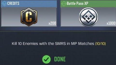 Call Of Duty Mobile Kill 10 Enemies with the SMRS in MP Matches Task Complete