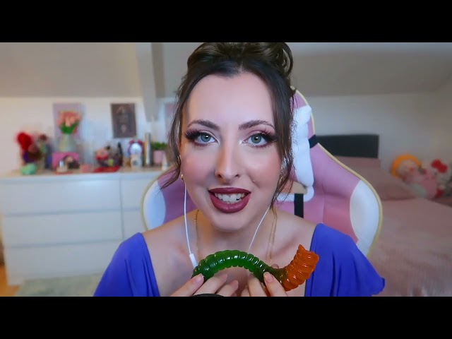 ASMR Eating a Giant Gummy Worm ASMR Mouth Sounds