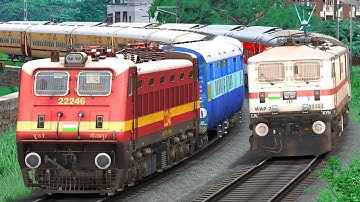 WAP7 LHB vs WAP4 ICF EXPRESS TRAIN RACE | BUMPY RAILROAD | Train Simulator | Railwork | NTG GAMING
