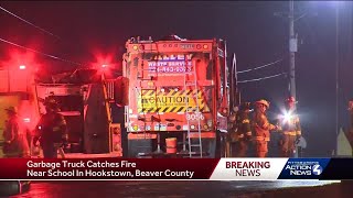 Garbage truck fire in Beaver County
