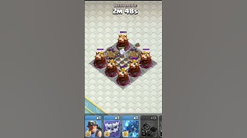 Deadly Wizard Tower Base vs Max Elixir Troops Clash of Clans #shorts