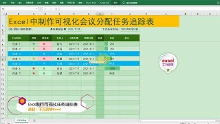 Excel教學 | Excel中制作可视化会议分配任务追踪表