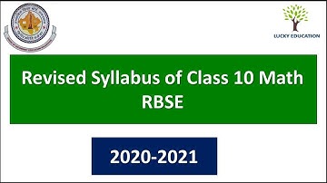 Math  Revised Syllabus of Class 10  RBSE 2020-2021