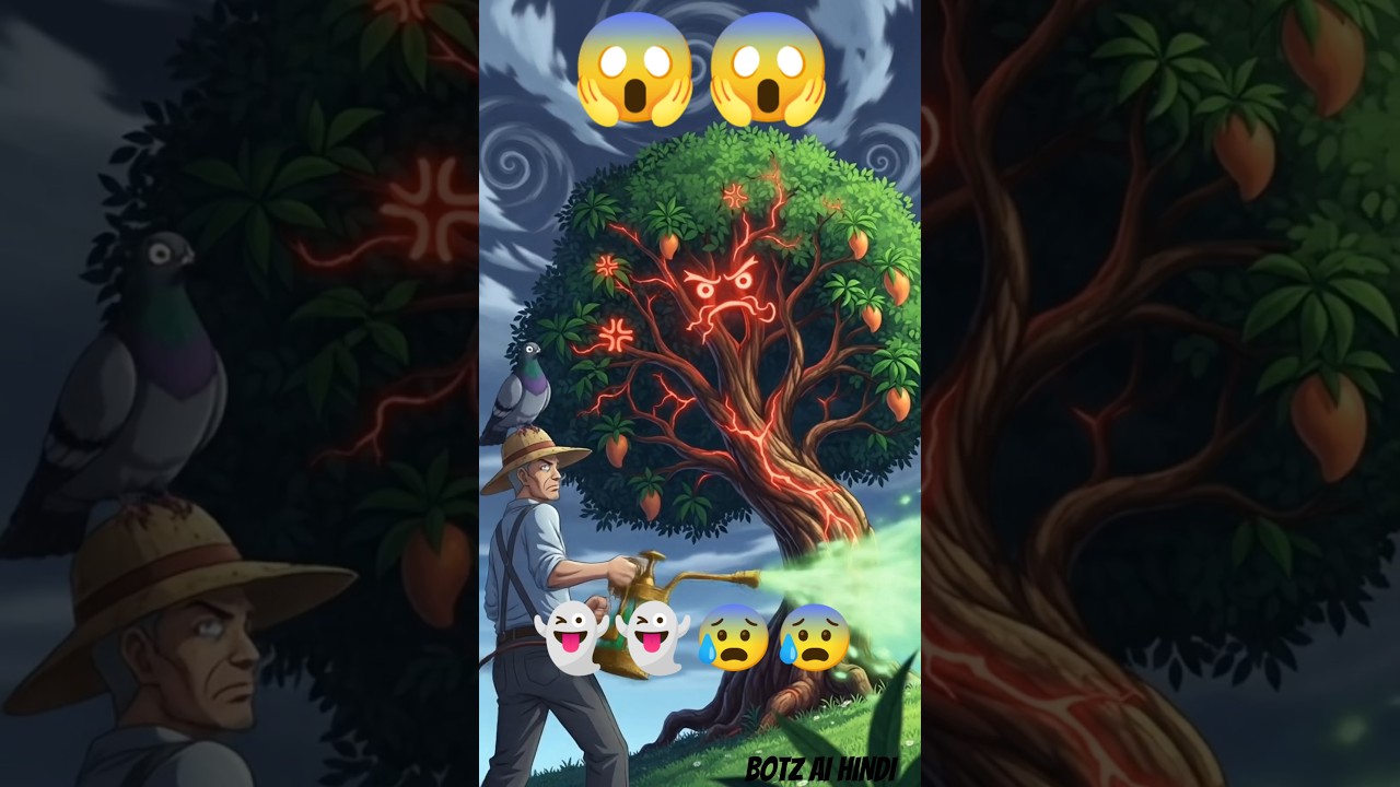 "फल तो आए... पर रुकते ही नहीं!"#kisaan #pigeon #mango#ai