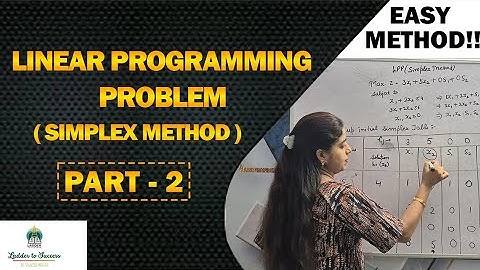 🔹 "LPP Simplex Method | Linear Programming Problem (Part 2) | Easy Step by Step Explanation"