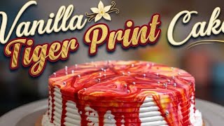 Vanilla flower tiger print cake design very unique tips &amp; tricks ke sath ab ghar pe banana aasan hai