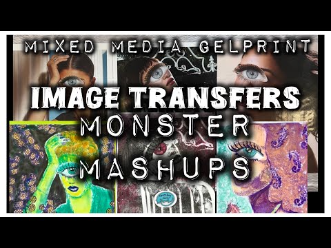 Gelprinted Image Transfer MONSTER MASHUPS #imagetransfer