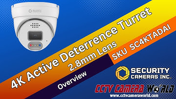 4K Active Deterrence Turret Camera with AI by Security Cameras Inc™ - SC4KTADAI
