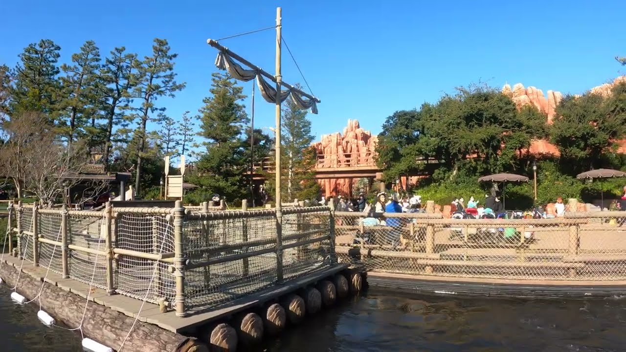 Gopro Disney トムソーヤ島いかだ体験 往路の景色 ディズニーアトラクション Youtube