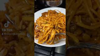 pollo con espaguetis receta en mis short mi propia comida