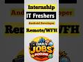 Work from home Internship Opportunity for Freshers #internship #remotejobs #jobs #freshers #shorts