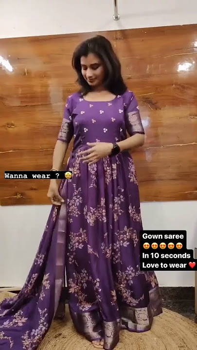 Readymade saree||saree cum long frock||latest trending one minute saree||9840037420