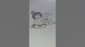how to draw karishna with a cow! cow drawing! karishna#karisna_with_cow#karishna#cowdrawing #shorts