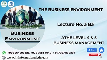 The Business Environment Lecture No. 03 B3 ATHE Level 4 & 5 Business Management