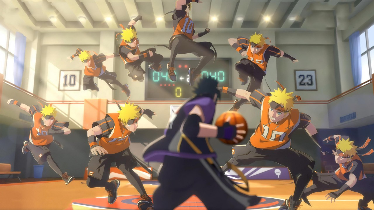 Naruto Mobile - Naruto e Sasuke jogando basquete