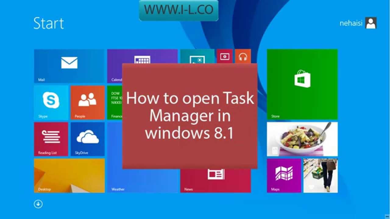 How to open Task Manager in windows 8.1