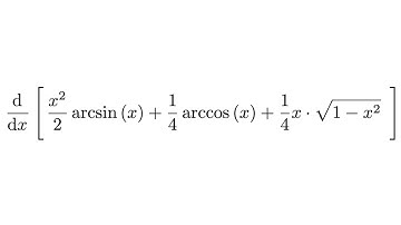 Derivative of (x^2/2)arcsin(x) + (1/4)arccos(x) + (1/4)x*sqrt(1-x^2)