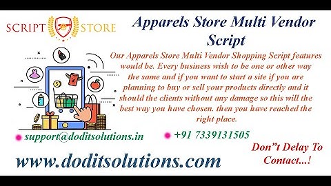 Apparels Store Multi Vendor Script | Readymade Clone Script | SCRIPTSTORE.IN