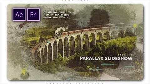 Premiere Pro Template: Drop Ink Parallax Slideshow + Free Font