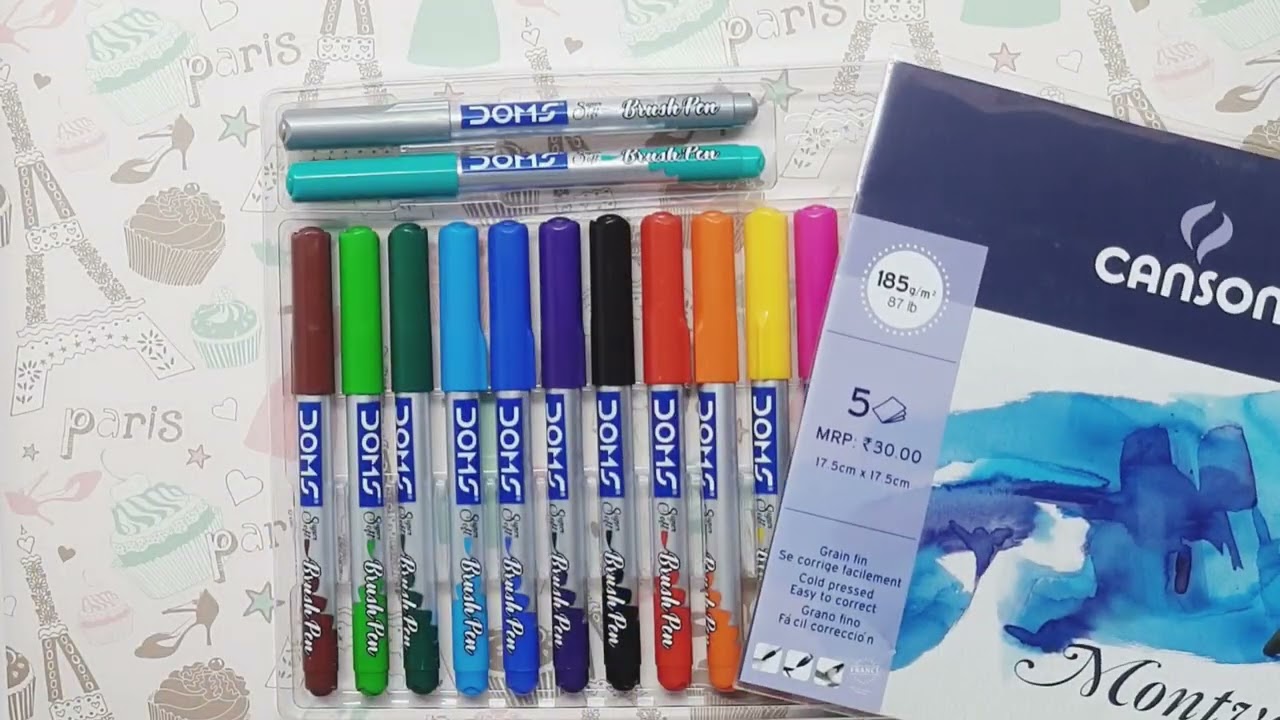 DOMS BRUSH PENS - 14 SHADES, UNBOXING + REVIEW