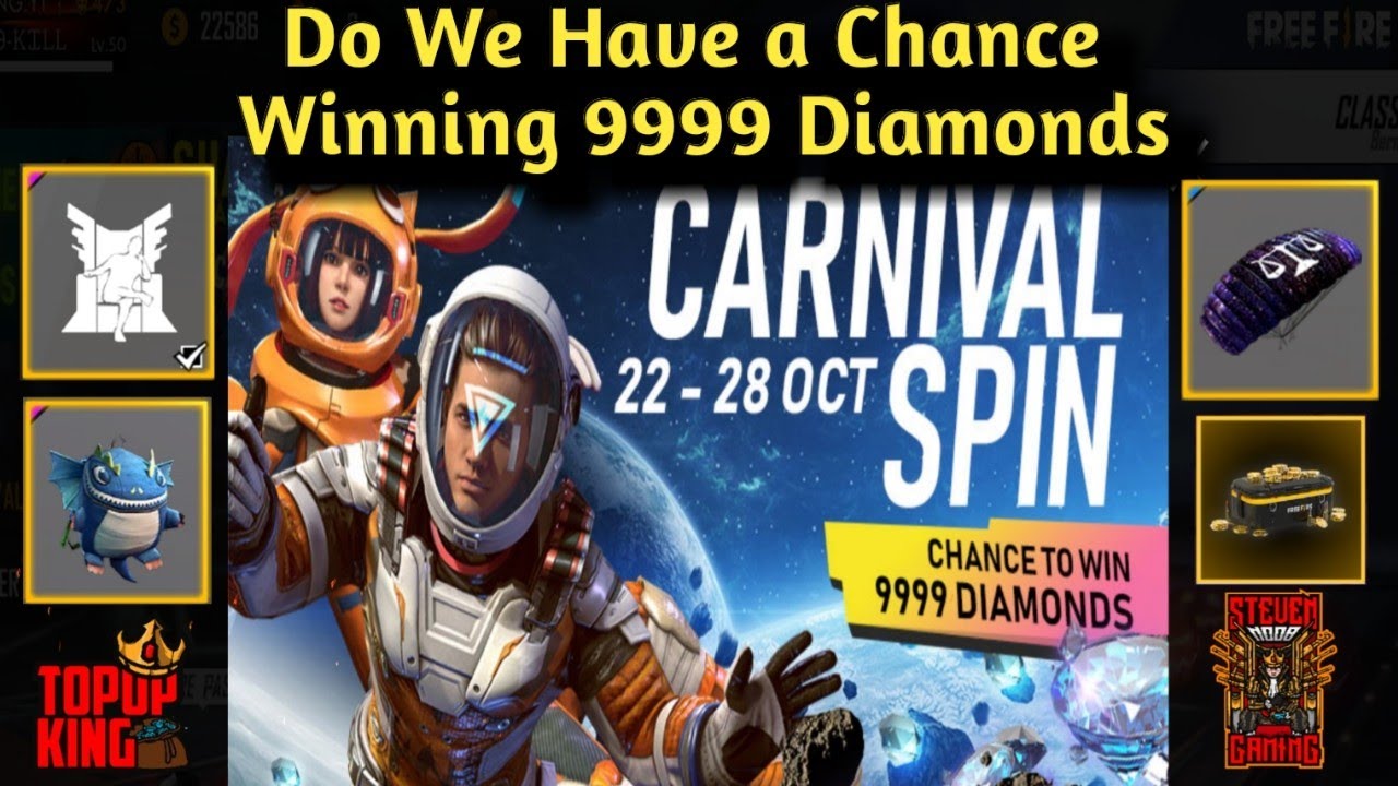 Carnival Spin Event How To Win 9999 Diamonds In Free Fire Stevennoob Diamond Spending Episode 86