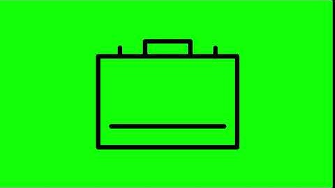 Animated Briefcase Icon on Green Screen With Pop-up Sound