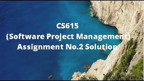 CS615 (Software Project Management) Assignment No.2 Idea Solution Spring 2021