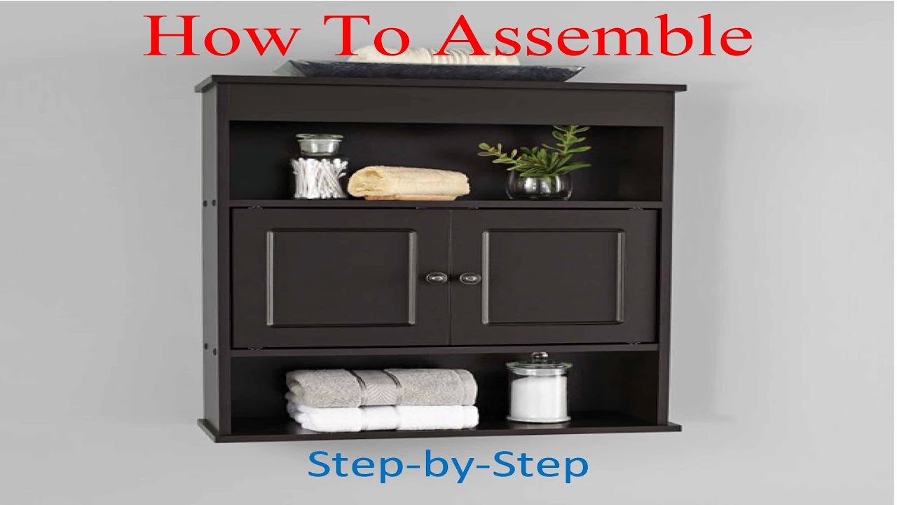 How to assemble Mainstays Bathroom Wall Mounted Storage with 2 Shelves, Espresso YouTube