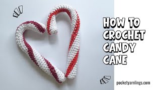 How to Crochet a Candy Cane (No Wire!) | Easy Christmas Ornament Tutorial 🍬❤️