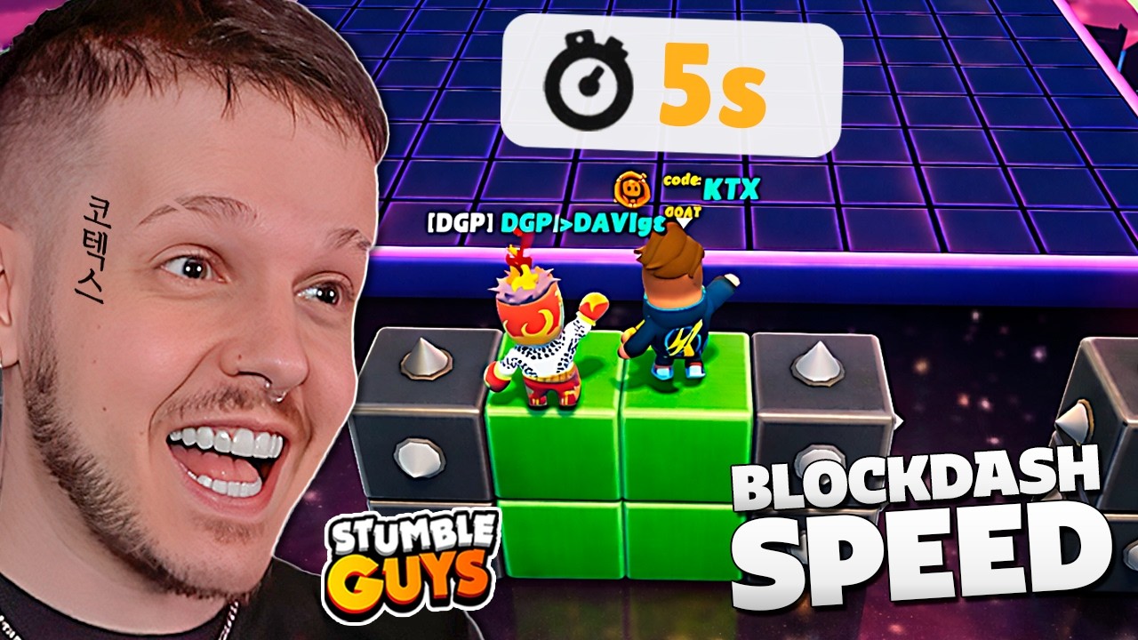 convidei um PROPLAYER pra ZERAR o BLOCKDASH SPEED no STUMBLE GUYS 🏆 ‹ KHORTEX ›