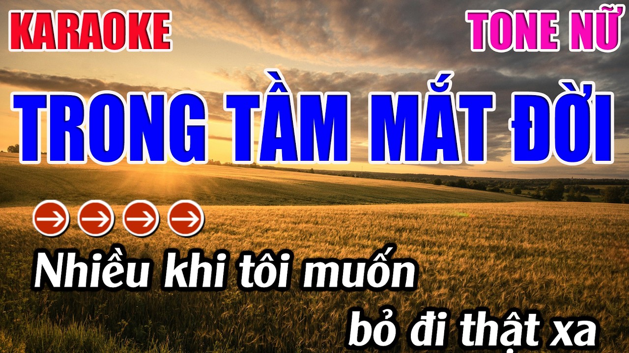 Trong Tầm Mắt Đời Karaoke Tone Nữ ( Em ) Karaoke 9999 - Beat Mới