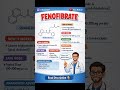 Fenofibrate💊#highcholesterol #hypertriglyceridemia #medicaleducation #medico #pharmacology #medicine