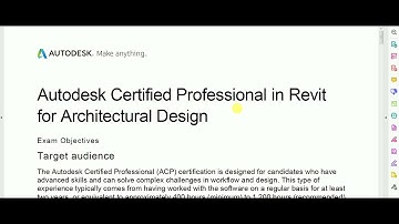 Special Course for students preparing - Autodesk Certified Professional in Revit for Arch.Design