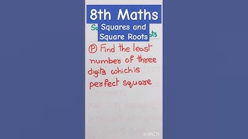 Find the least number of 3 digits which is perfect square #class8th #class8mathguide #squreroots