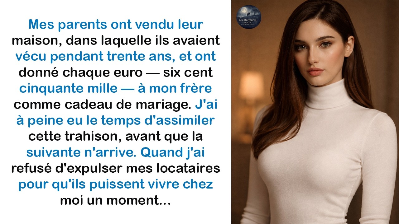 Mes parents ont vendu leur maison et ont donné 650 000 € à mon frère. Ensuite, ils ont essayé de...