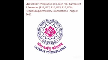 JNTUH B.TECH/B.PHARMACY 2-2 RC/RV RESULTS ANNOUNCED