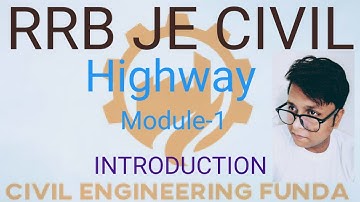 Highway engineering||part1||introduction||RRB JE