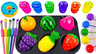 Satisfying Video l How to make Oddly 6 Fruit Toys OF Rainbow Lollipop's & Clay Oddly Cutting ASMR