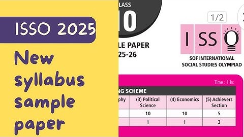 Class 10 isso social studies olympiad  sample paper 2025|class 10 social studies 2025|class 10 isso
