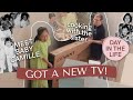 My First TV Unboxing + Going Through Baby Pics! (Day in the Life) | Camille Co