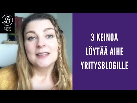 Video: Kuinka Löytää Aihe