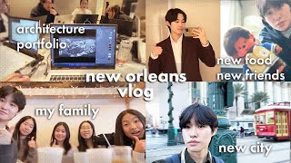 new orleans vlog: my family, architecture conference, stranded at airport,  making my portfolio