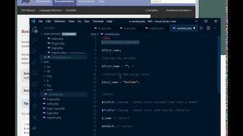 PHP Intro - Building Authentication System - 02 - Variables