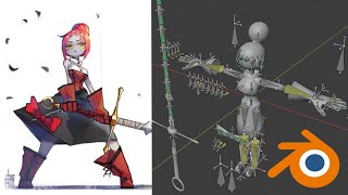 My Blender Workflow BONE PLACING / BONE CONSTRAINS Charactere 1 [Ruby]