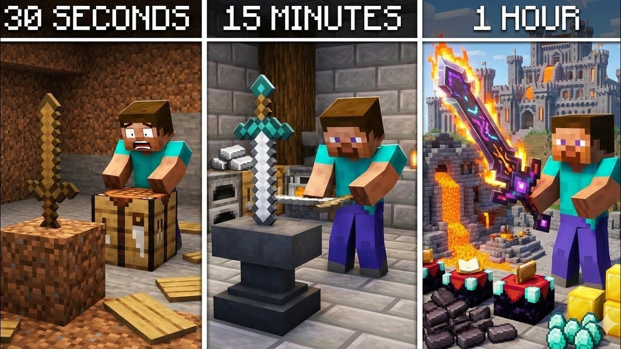 IVE BUILT 3 SWORDS IN 30 SECONDS AND 15  MINUTES AND AN HOUR! 