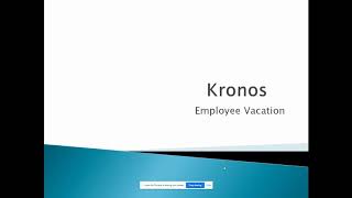 Kronos - Employee Vacation Update