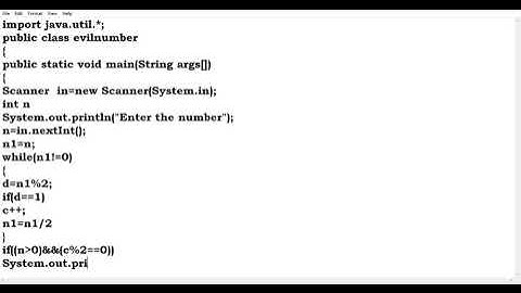 WAP  to input a number and check whether it is an evil no Or not?.. 👍