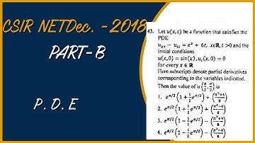CSIR NET Dec. -2018 Solution|| Part-B|| Partial Differential Equation|| Q. no. -43