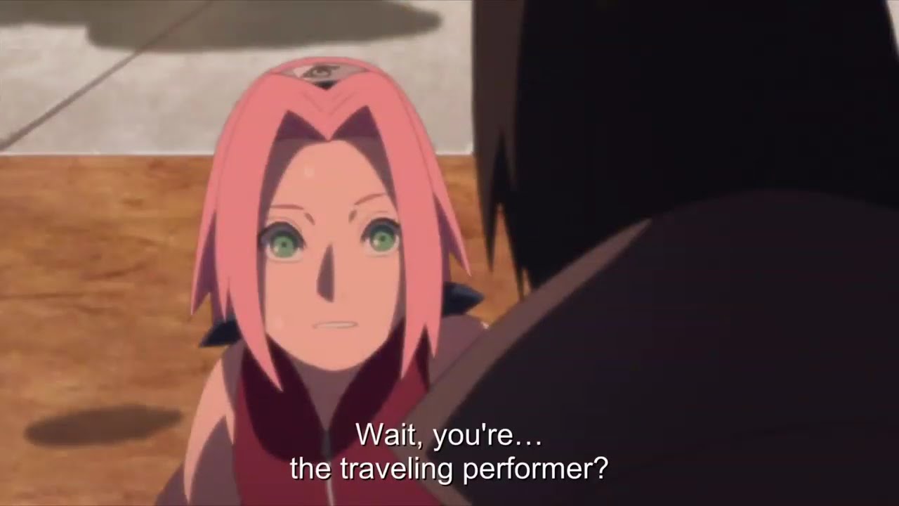 Adult Sasuke Meets Childhood Of Sakura kid sakura pick up the letter