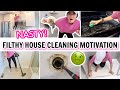 FILTHY HOUSE CLEANING MOTIVATION | SPEED CLEANING MOM | SAHM OF 3